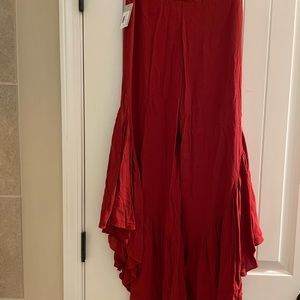 Flowy design culotte pants burnt orange
